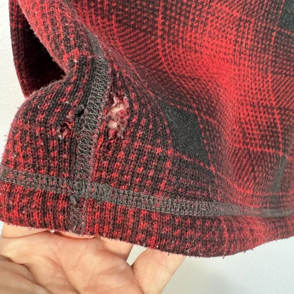 The North Face Fleece Pullover Mens‎ Medium Red Plaid 1/4 Zip Thermal Hiking